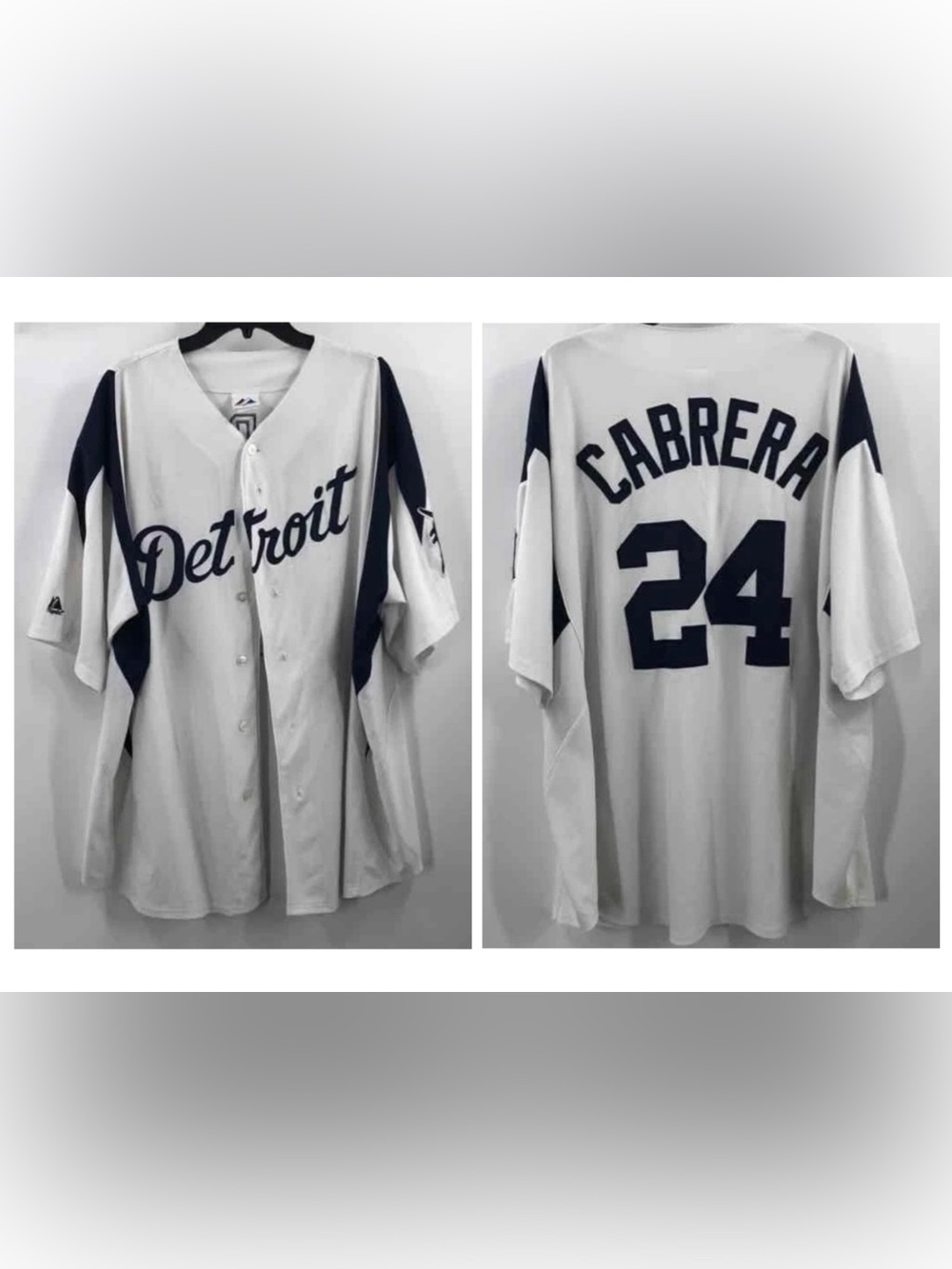 Detroit Tigers No. 24 Miguel Cabrera Authentic Throwback MLB Baseball Jersey